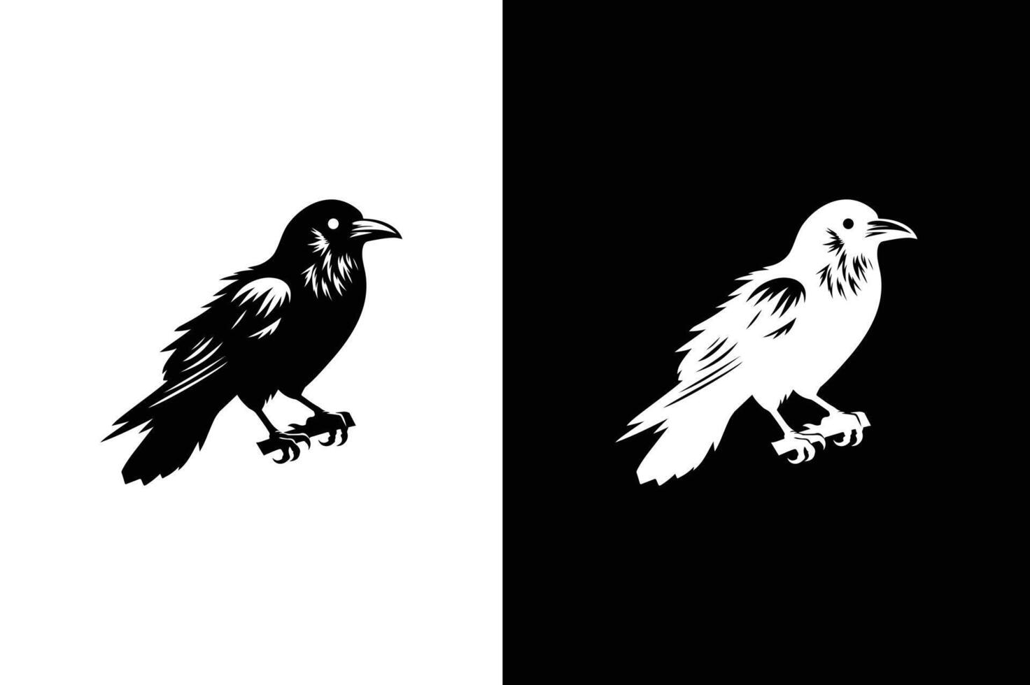 Crow icon silhouette illustration. Crow silhouette Flat Icon vector