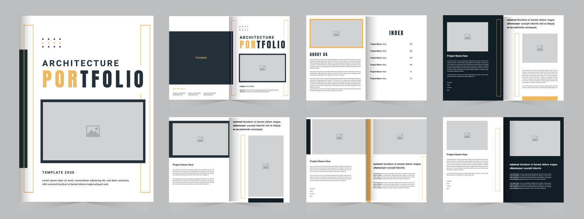 Modern Architecture portfolio, portfolio design or interior portfolio layout vector