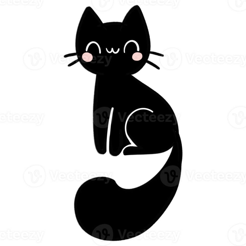 a cute cat face with pink cheeks and a playful expression png