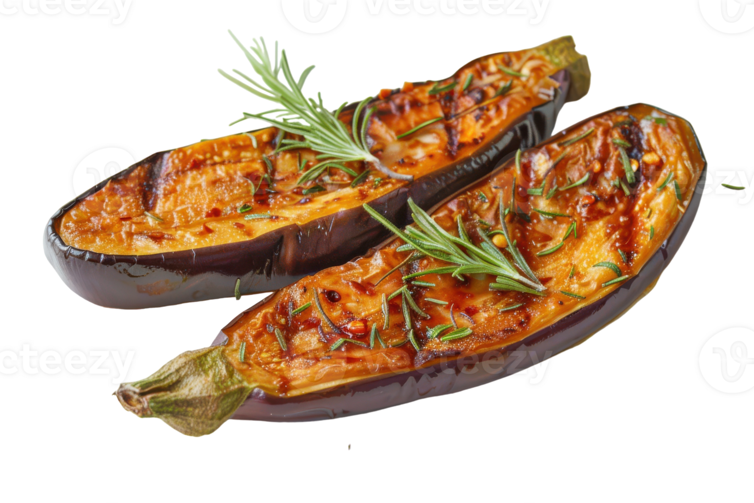 Fried Eggplant vegetable On Transparent Background. png