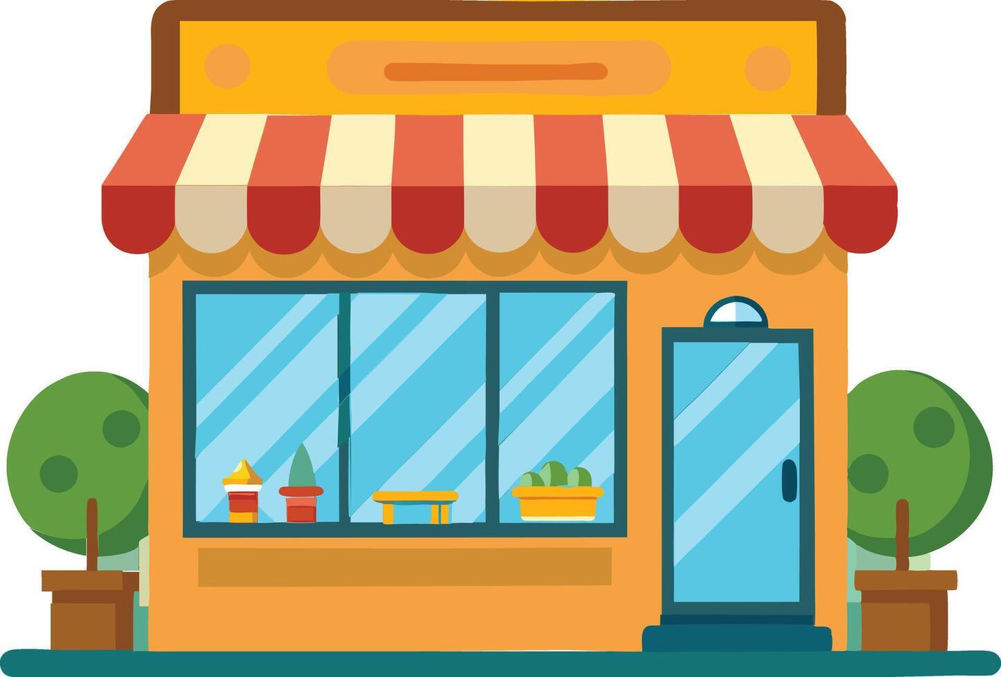 cartoon illustration of a store white background vector