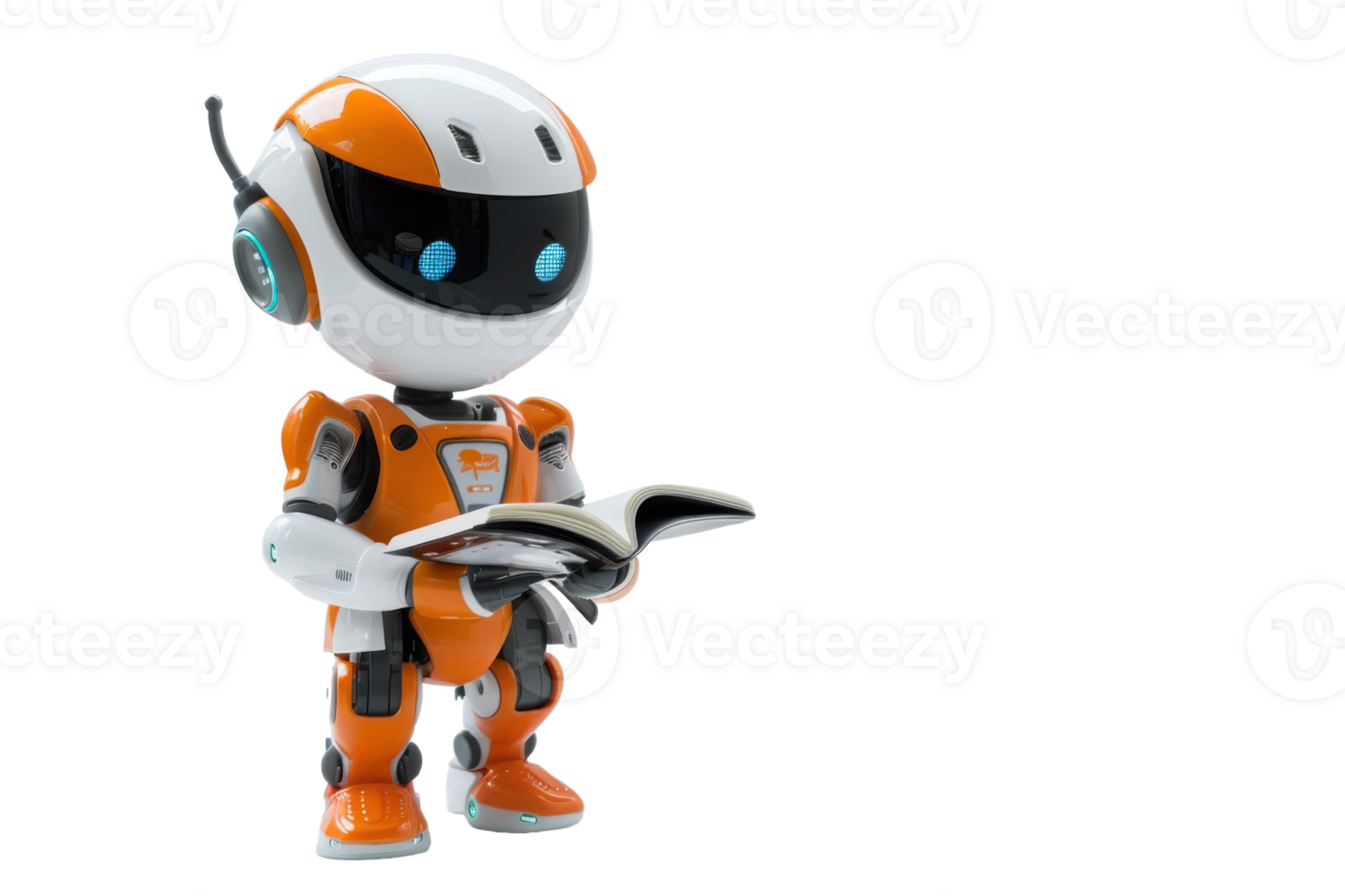 Robot Toy Recipe Book On Transparent Background. png