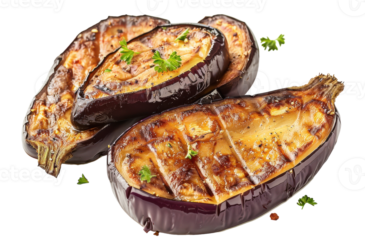 Fried Eggplant vegetable On Transparent Background. png