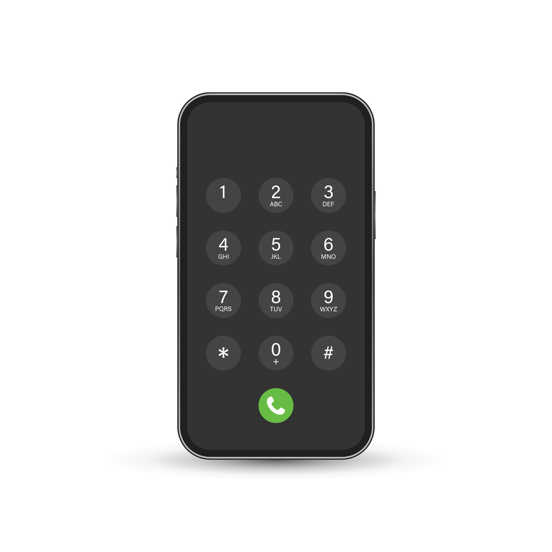 Smartphone dial button icon in flat style. Phone number pad ...