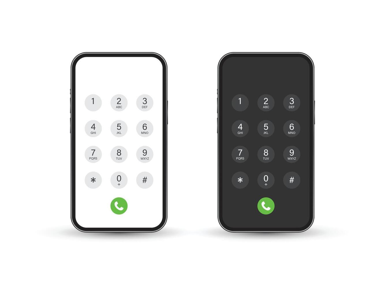 Smartphone dial button icon in flat style. Phone number pad illustration on isolated background. Telephone interface sign business concept. vector