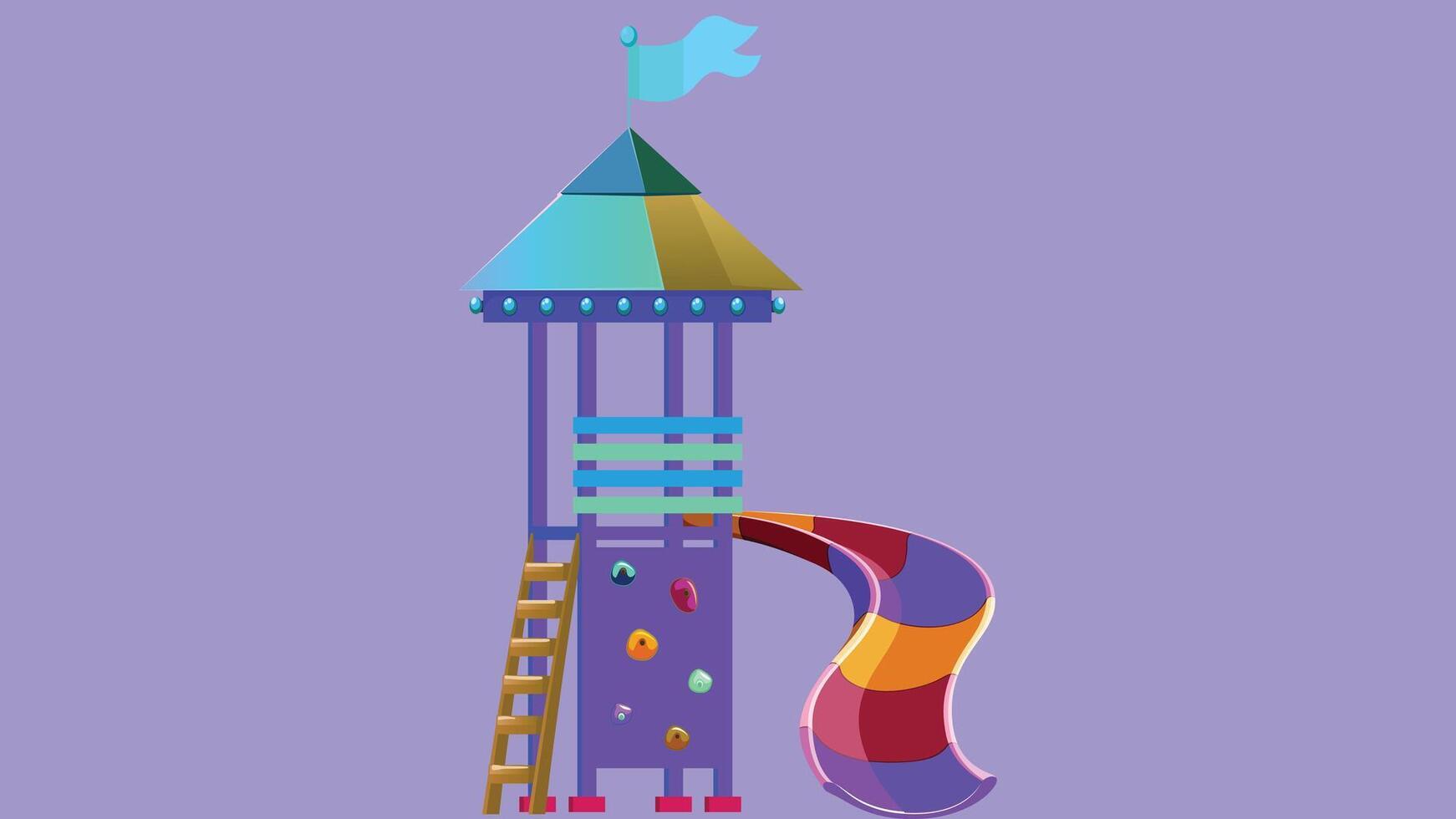 children playground flat design isolated illustration vector