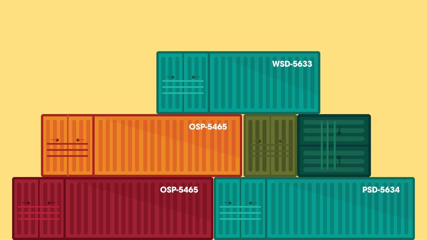Logistics and cargo containers flat design illustration vector