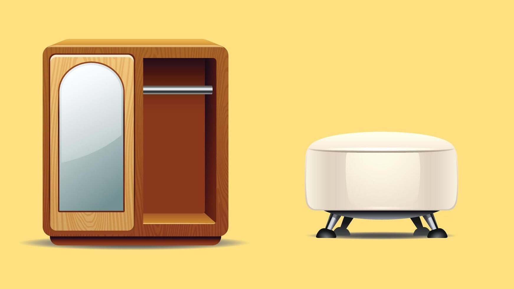Interior design furniture elements for office and homes vector