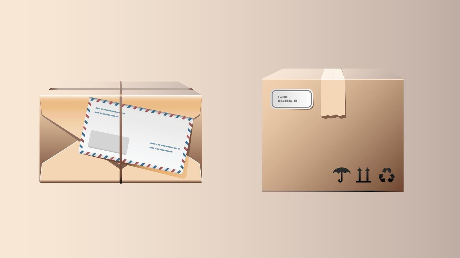 shopping packages ready or delivery illustration vector