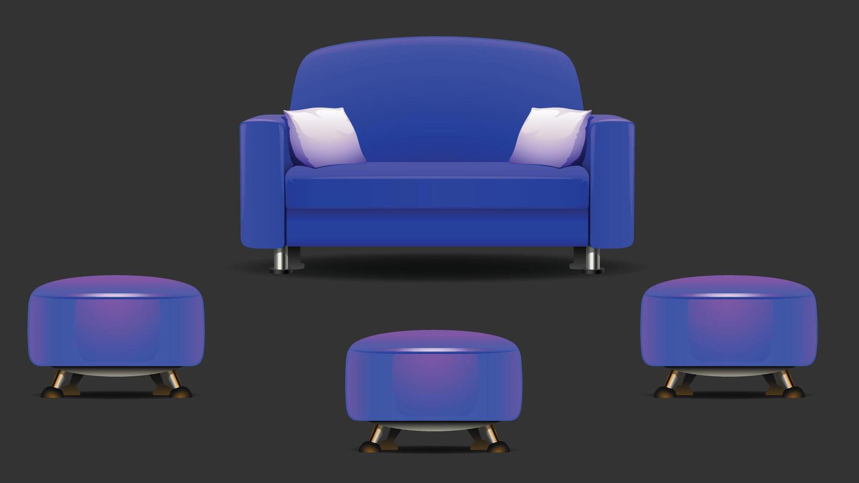 Interior design furniture elements for office and homes vector