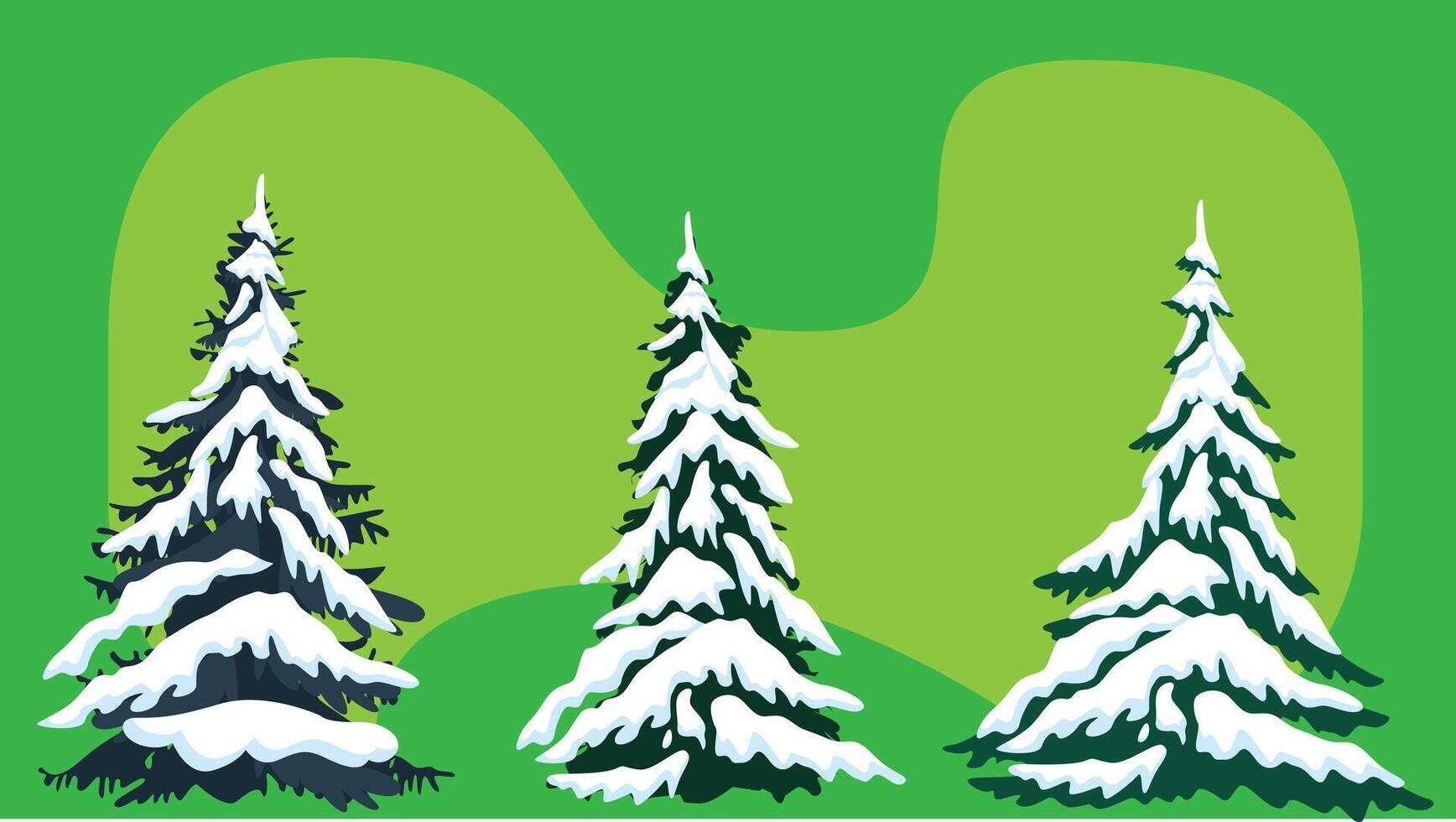 Christmas tree snowy design illustration vector