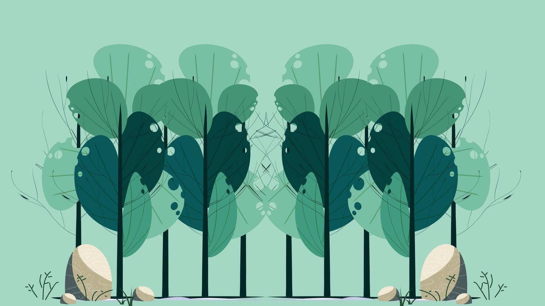 nature forest background for coloring books vector