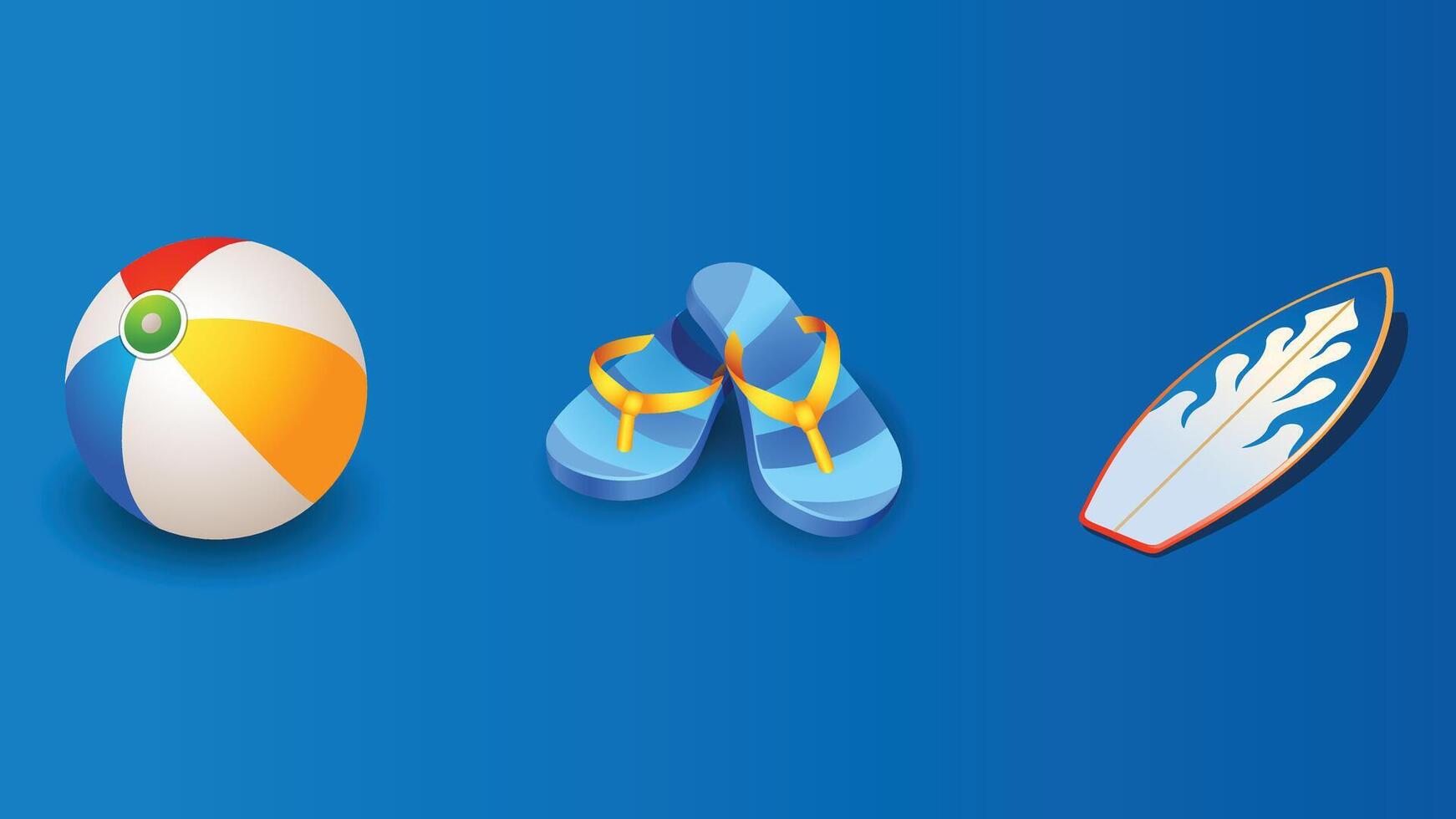 Summer icons on beach graphic illustration vector