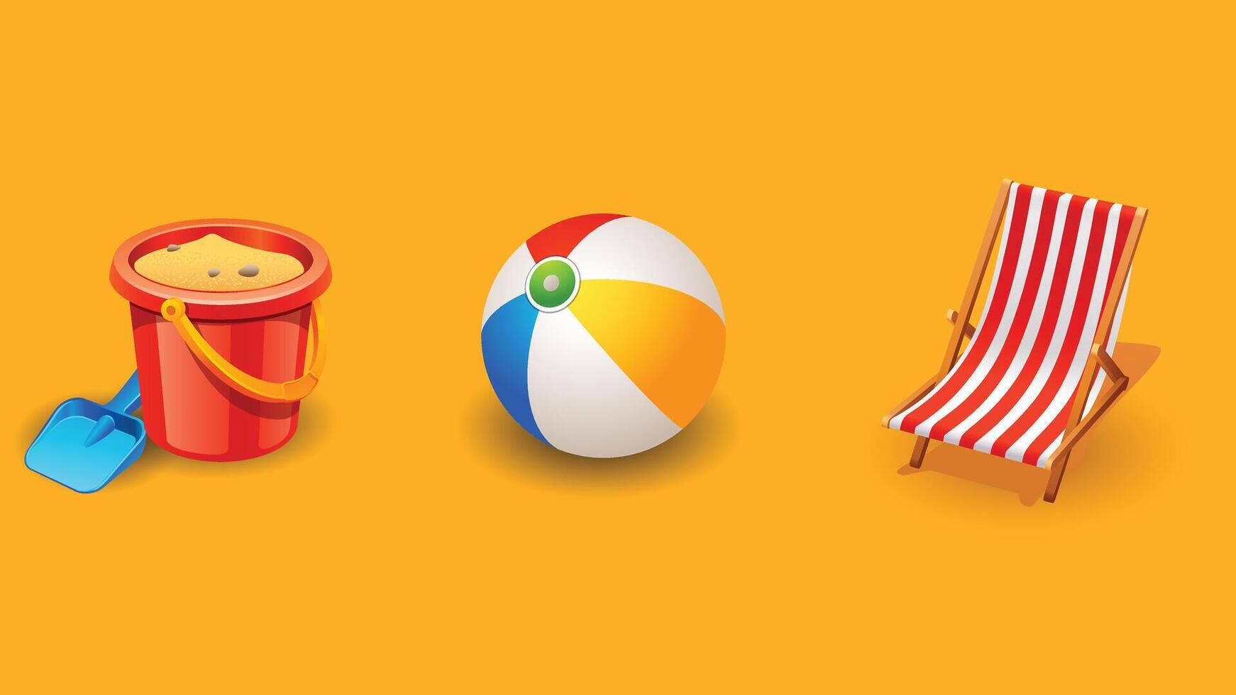 sea vacation on beach graphic icons vector