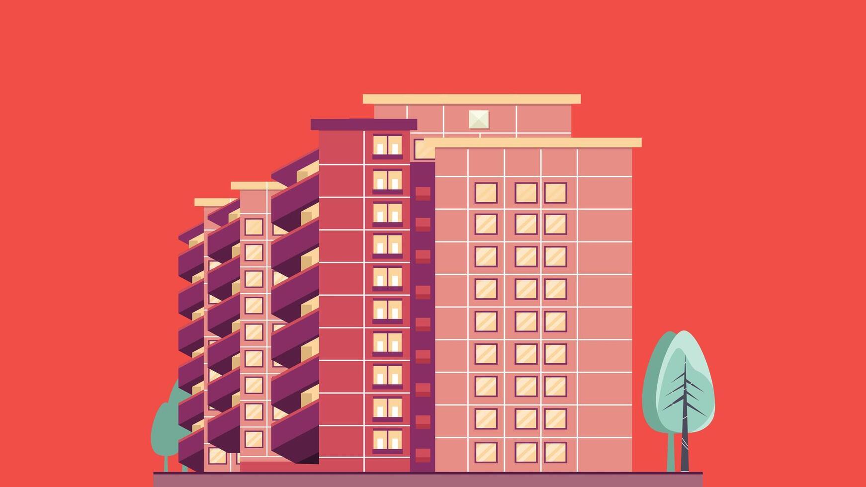 City Buildings and skyscrapers background illustration vector