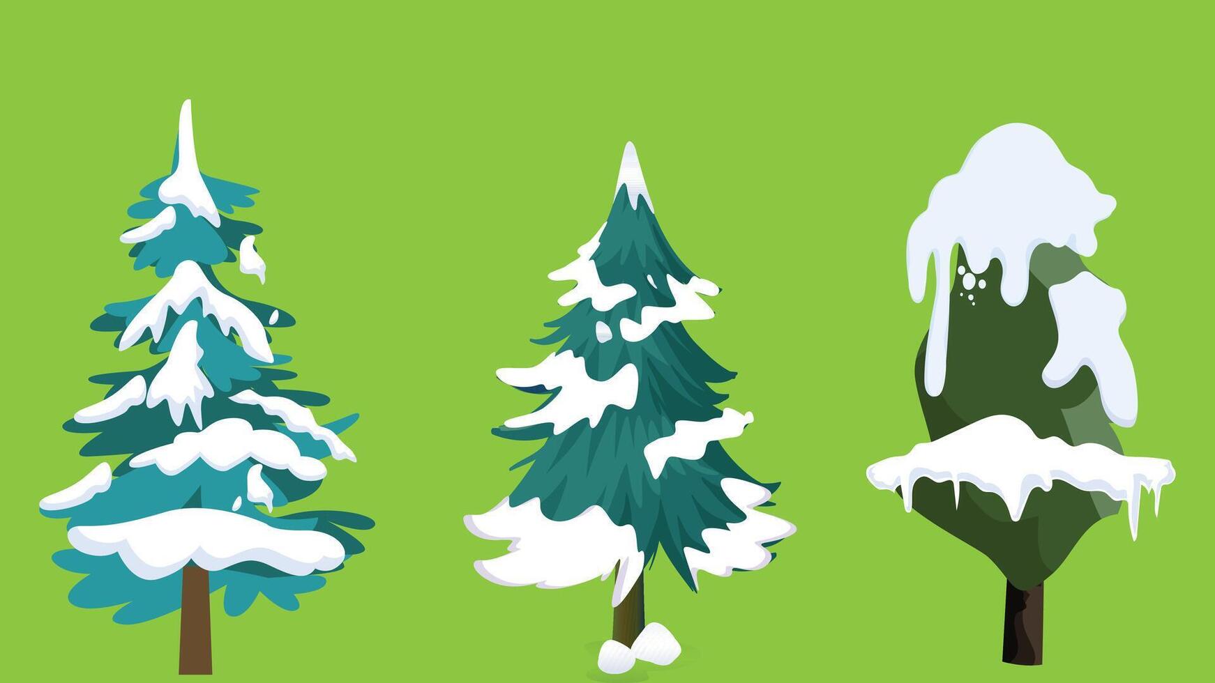 Christmas tree snowy design illustration vector