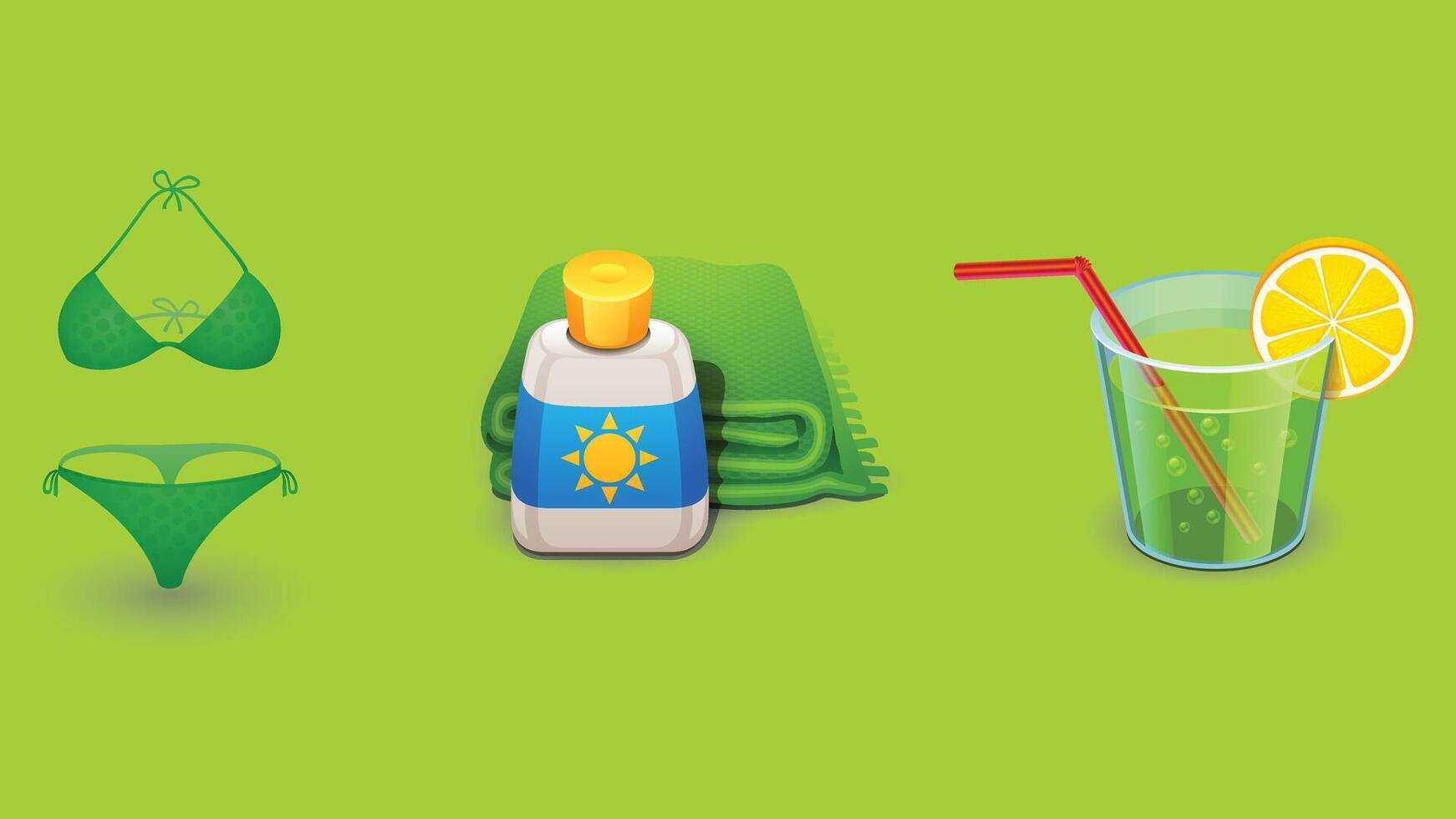 Summer vacation icon elements illustration vector