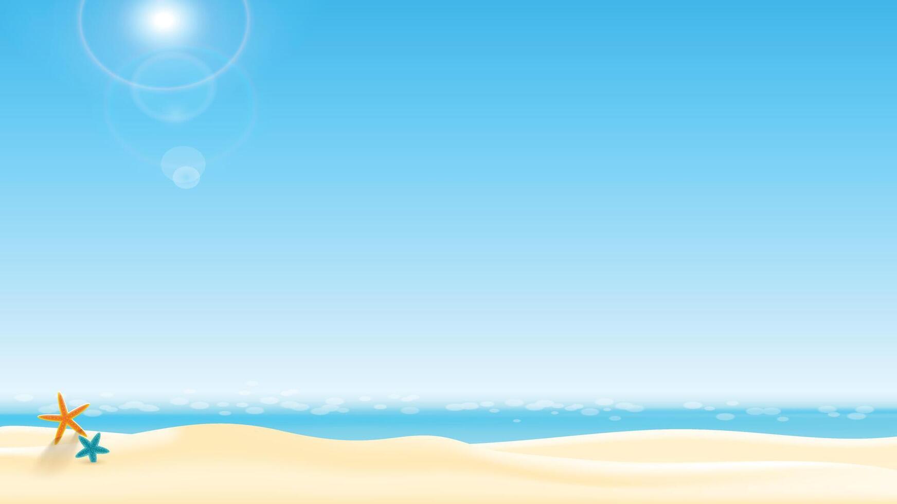 sea vacation on beach background illustration vector