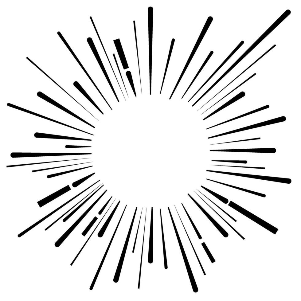 Abstract radial rays burst vector
