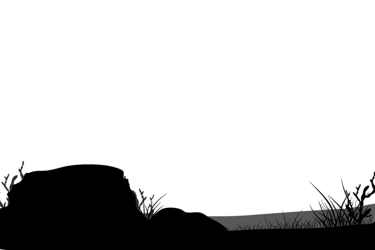meadow ground landscape silhouette vector