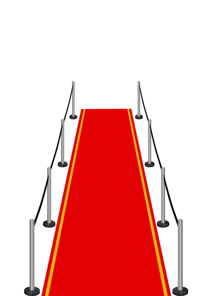 red carpet with portable barrier vector