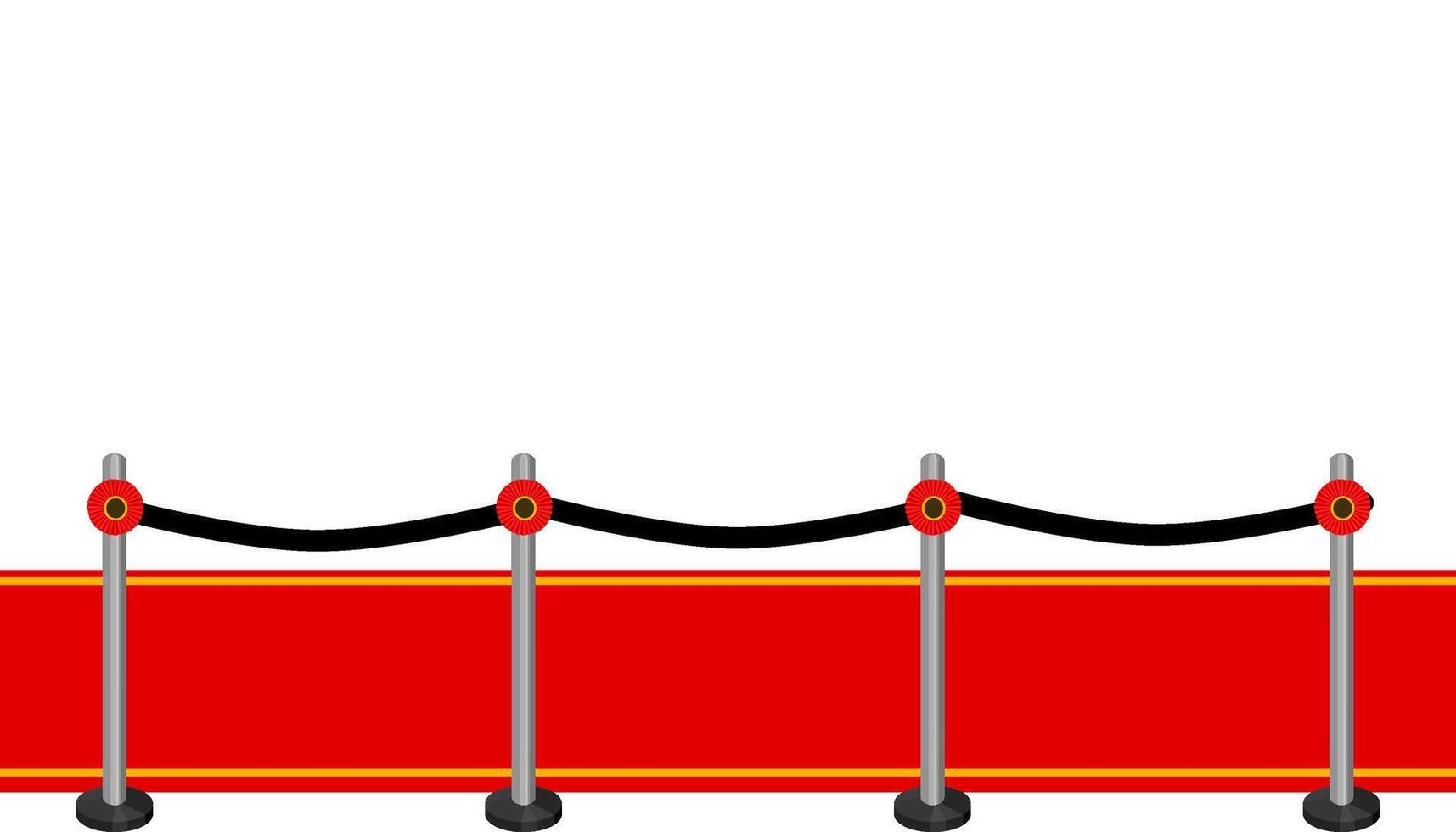 red carpet with portable barrier for press vector