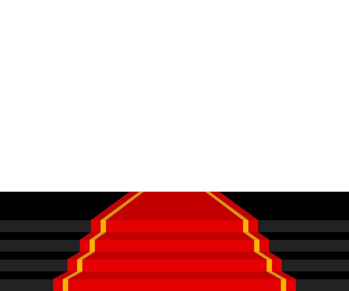stairs with red carpet vector