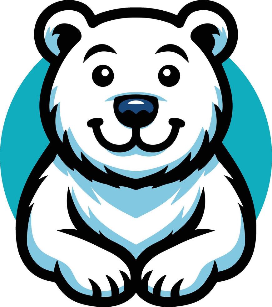 Cute Happy Polar Bear Head Mascot vector