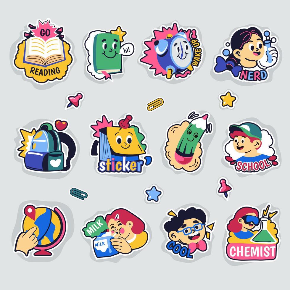 illustration of various school-themed vector