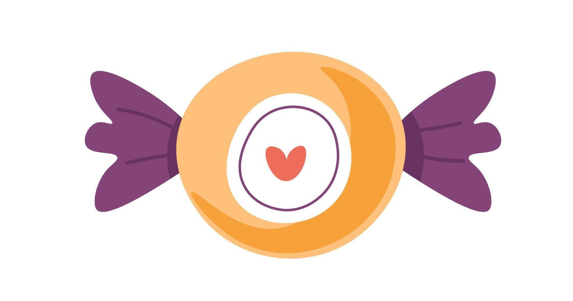 Candy with heart shaped center vector