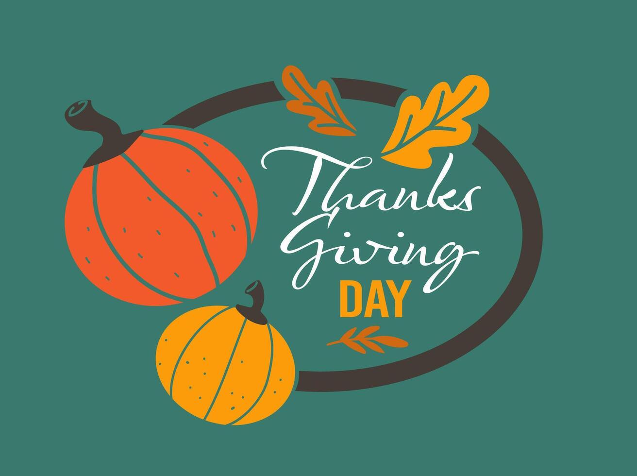 Thanksgiving Day Pumpkin Leaves Banner vector