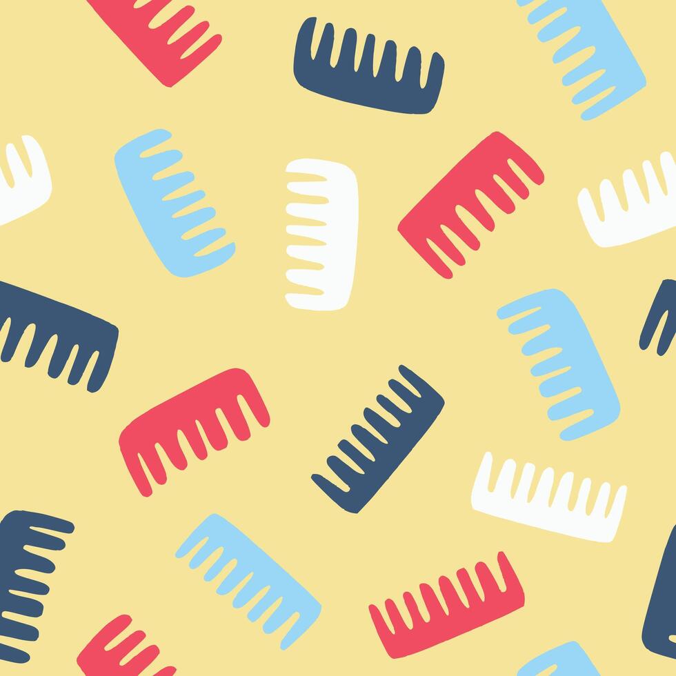 Comb Seamless Pattern illustration for Print, Wallpaper, Decoration. vector