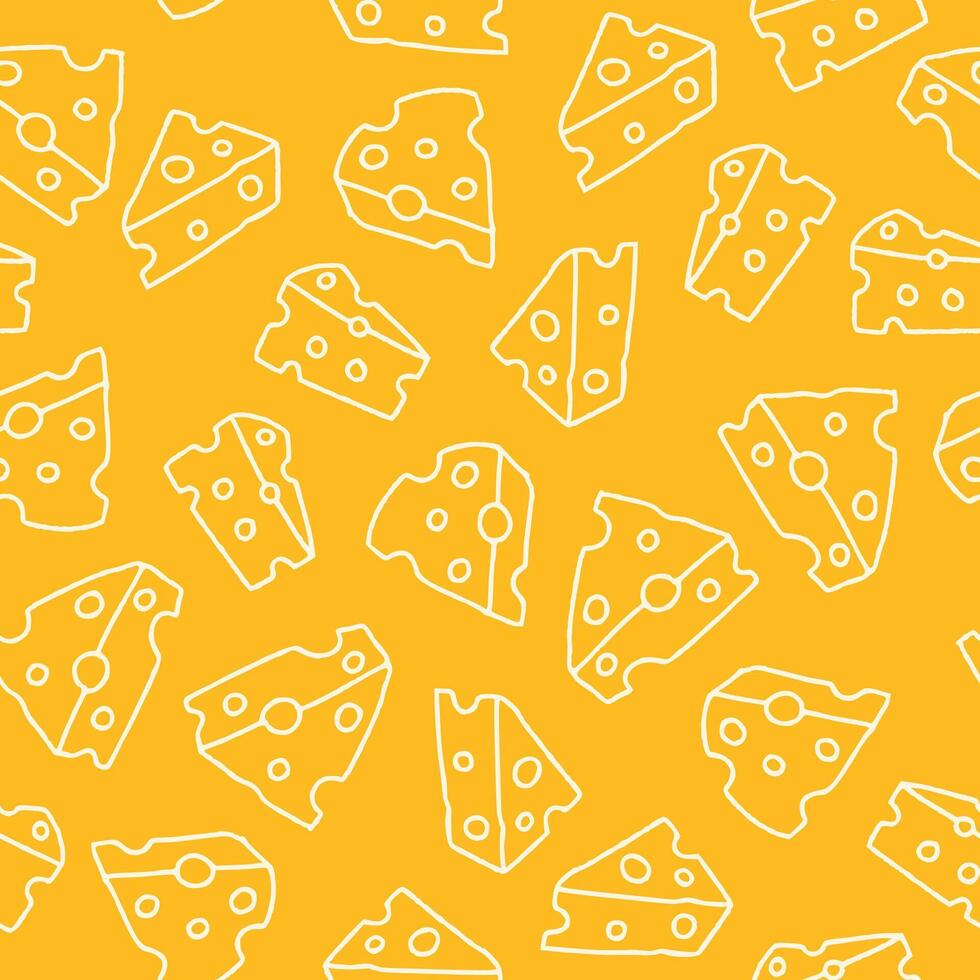 Outline Cheese Seamless Pattern illustration for Print, Wallpaper, Decoration. vector