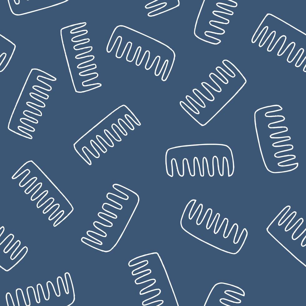 Outline Comb Seamless Pattern illustration for Print, Wallpaper, Decoration. vector