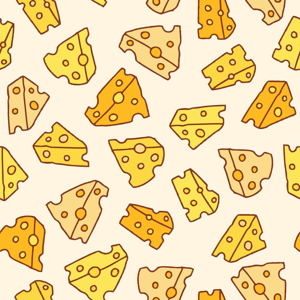 Cheese Seamless Pattern illustration for Print, Wallpaper, Decoration. vector
