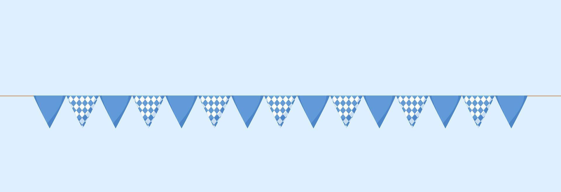 Small flags on a rope for Oktoberfest. vector