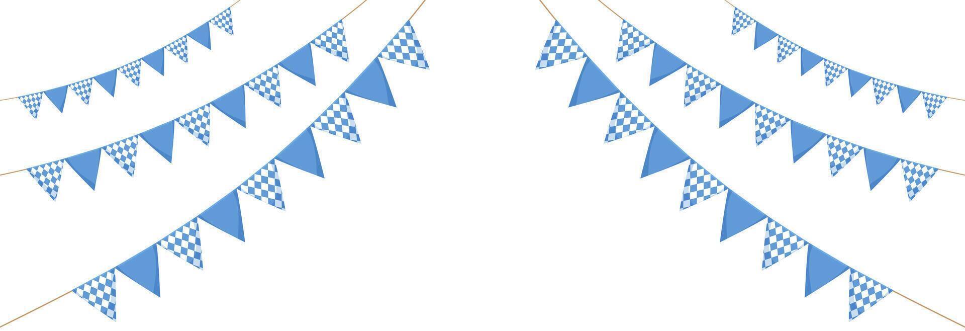 Flags on a rope for Oktoberfest. vector