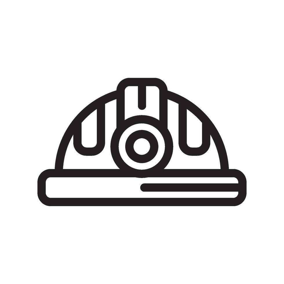 Miner helmet icon with lamp on front vector