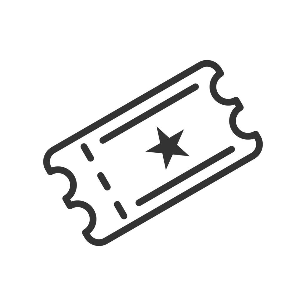 Line art style for ticket icon vector