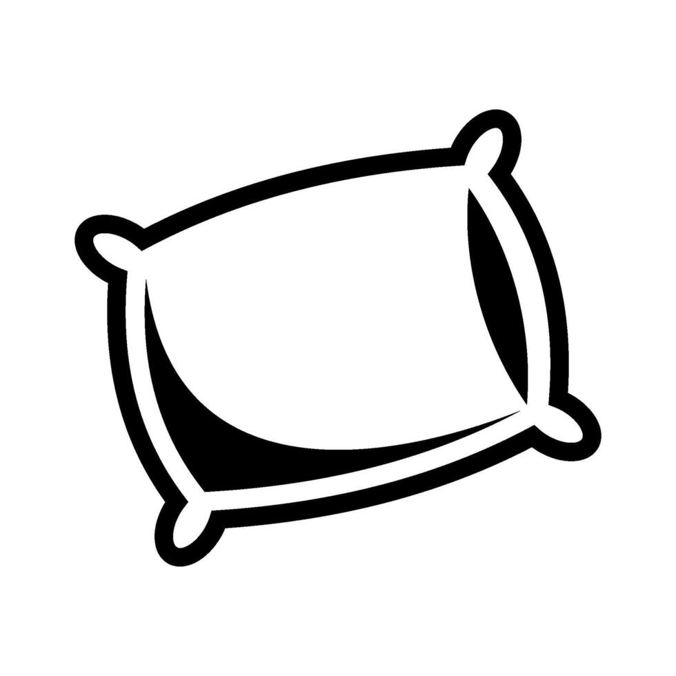 Black and white outline of a pillow. vector