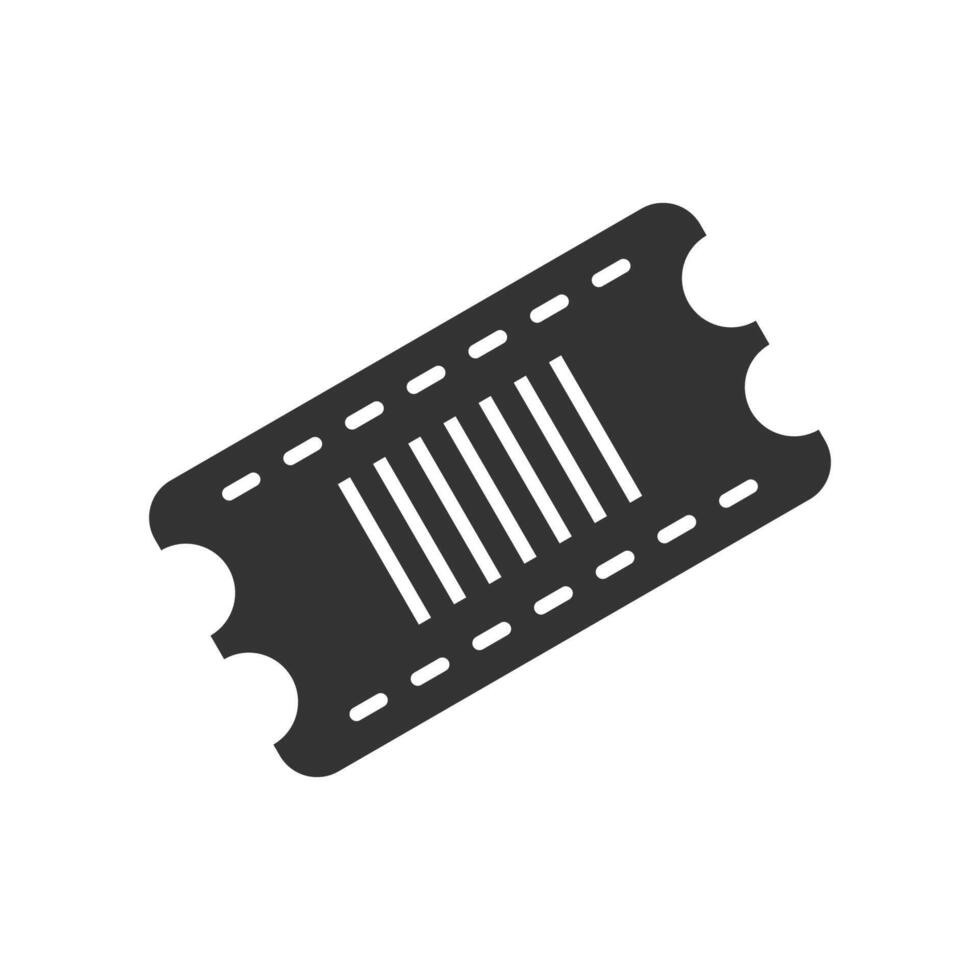 ticket icon with barcode in black color vector