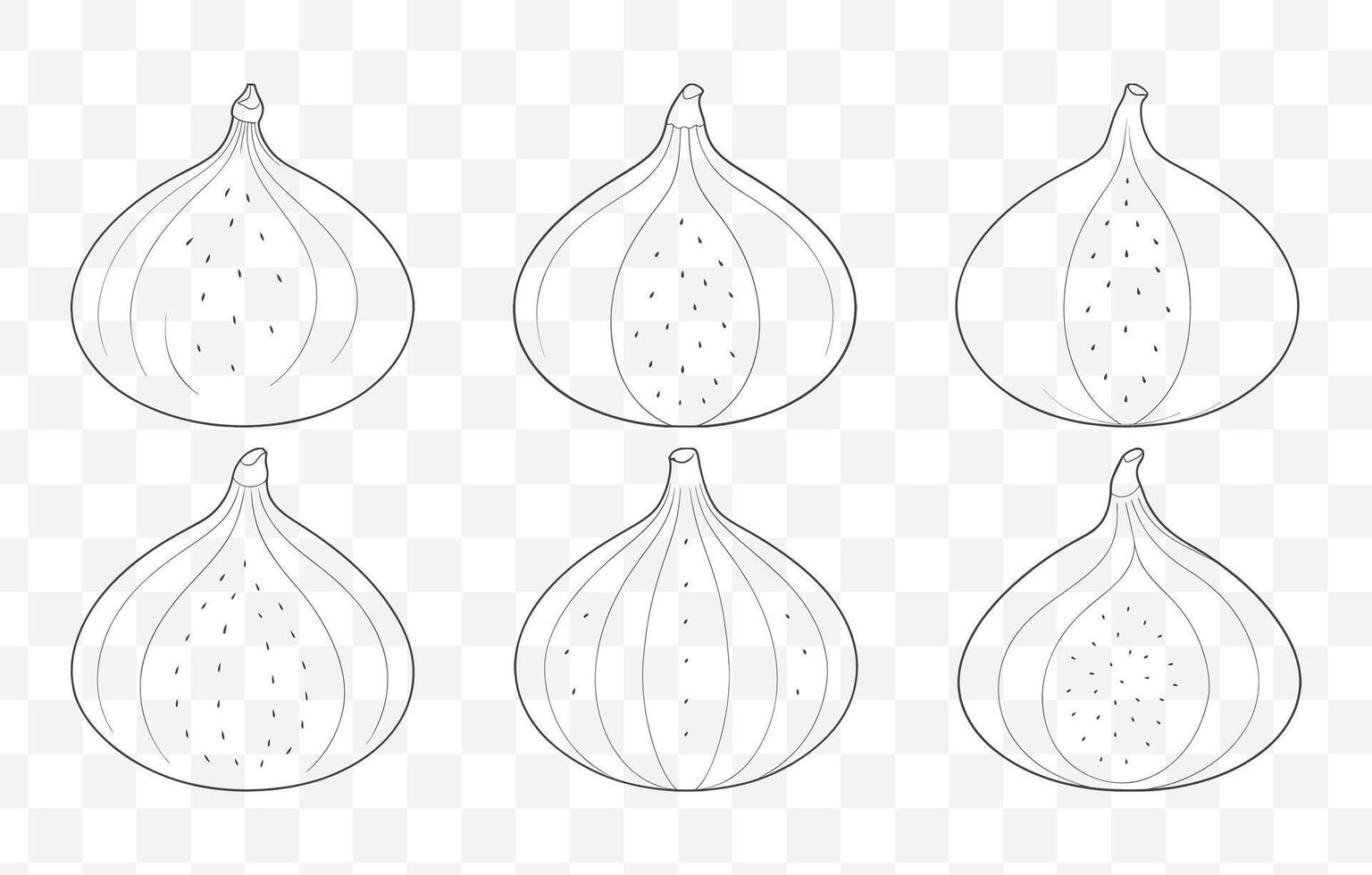 Print Elegant Fig Line Art Set Featuring Detailed Illustrations of Ficus Carica Trees Leaves and Fruit Designs vector