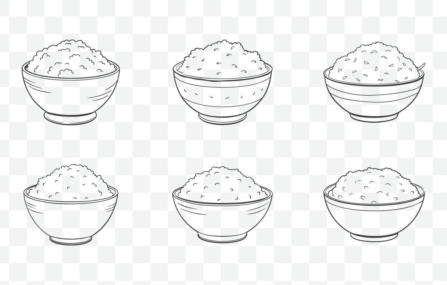 Print Traditional Sticky Rice Art Set with Detailed Illustrations of Sticky Rice Dishes and Elements vector