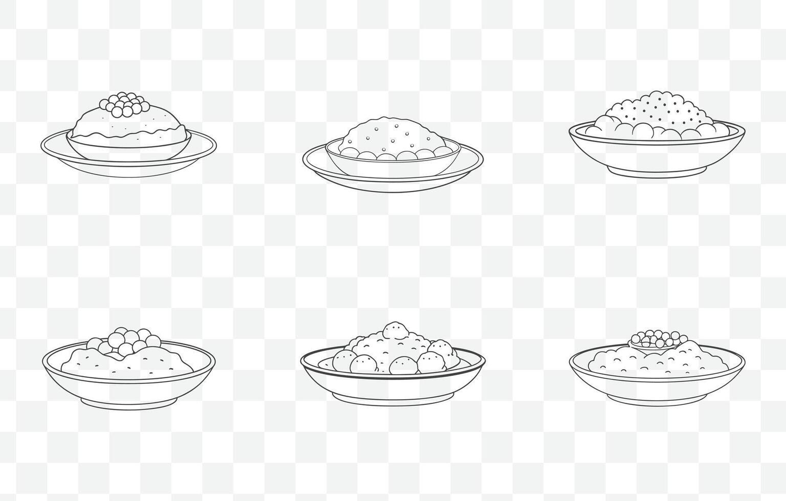 Print Chole Bhature Art Set with Authentic Indian Cuisine Illustration and Design Elements vector