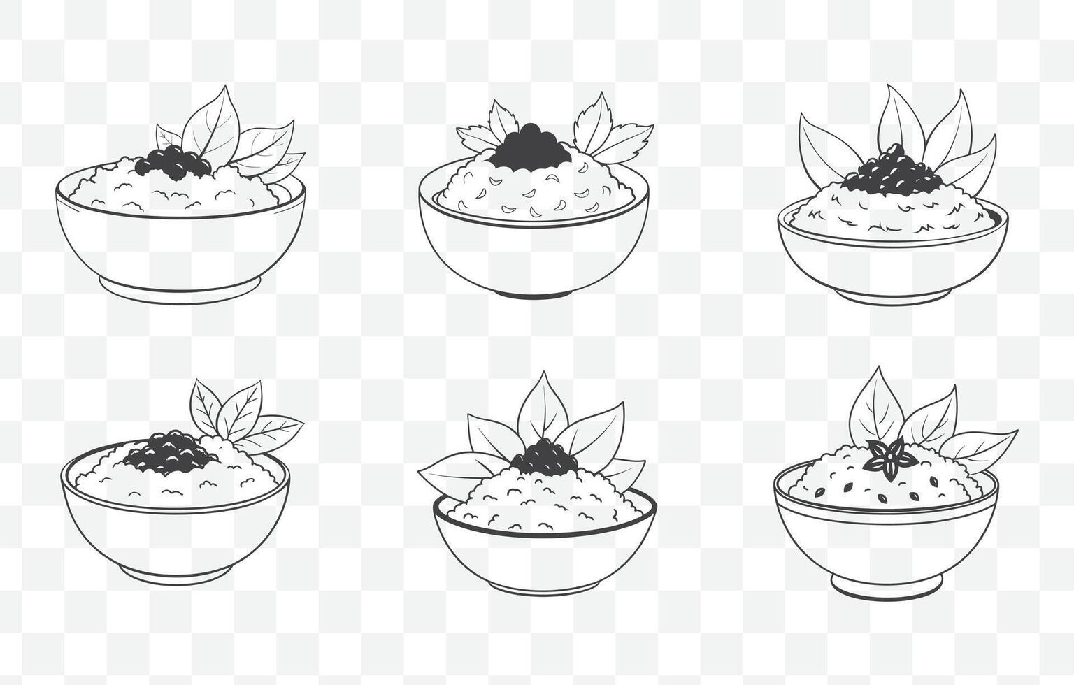 Print Larb Art Set Traditional Southeast Asian Salad Illustration Collection vector