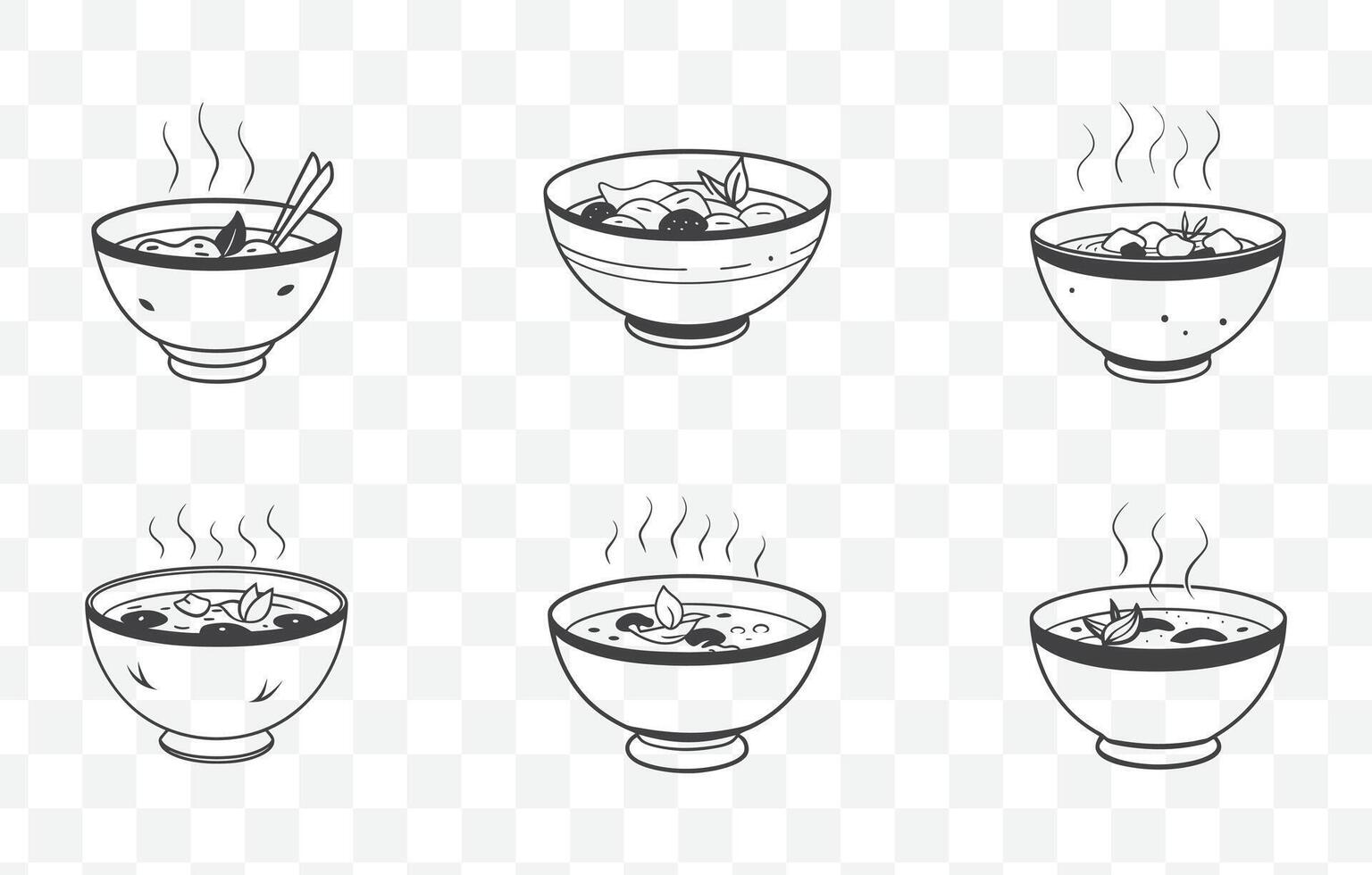 Print Authentic Tom Yum Goong Soup Art Set with Traditional Thai Ingredients and Elements vector