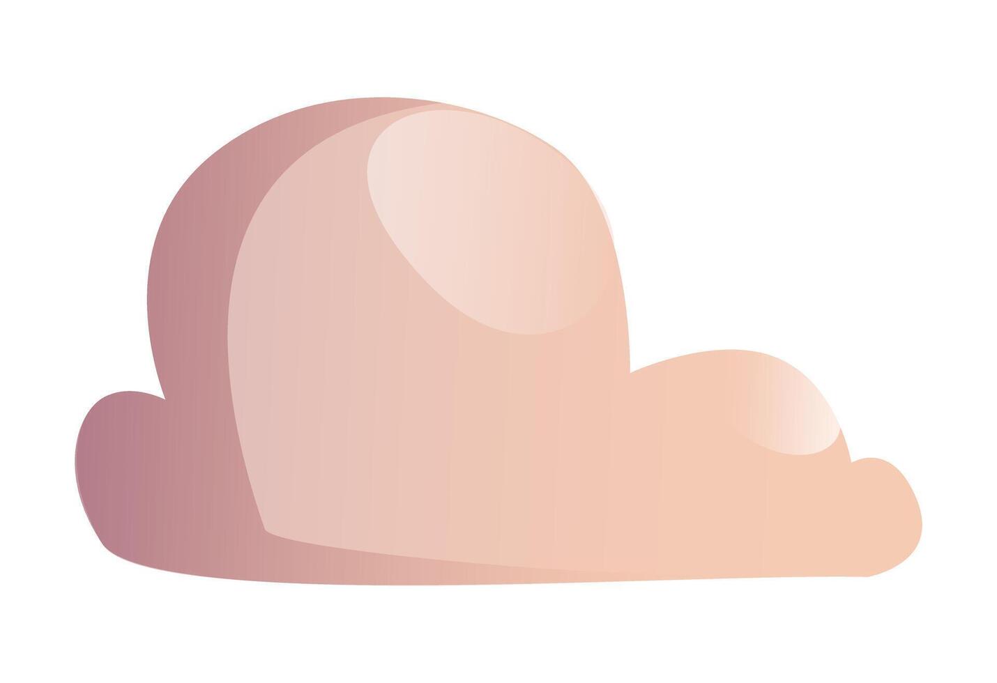 flat illustration of a simple abstract cloud shape rounded and soft with a minimalistic design and neutral color tones vector