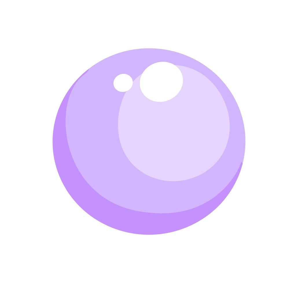 Floating illustration of a large purple bubble and smaller white bubbles in a flat graphic style with minimal shading vector