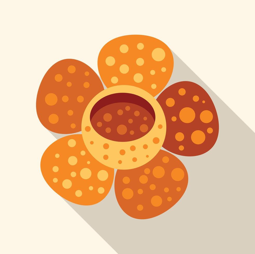 Rafflesia flower blooming showing petals and central disc vector