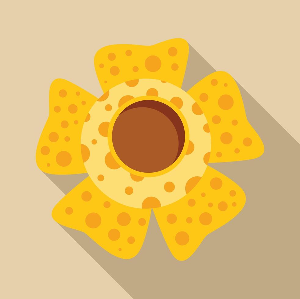Rafflesia flower growing in tropical climate with long shadow vector